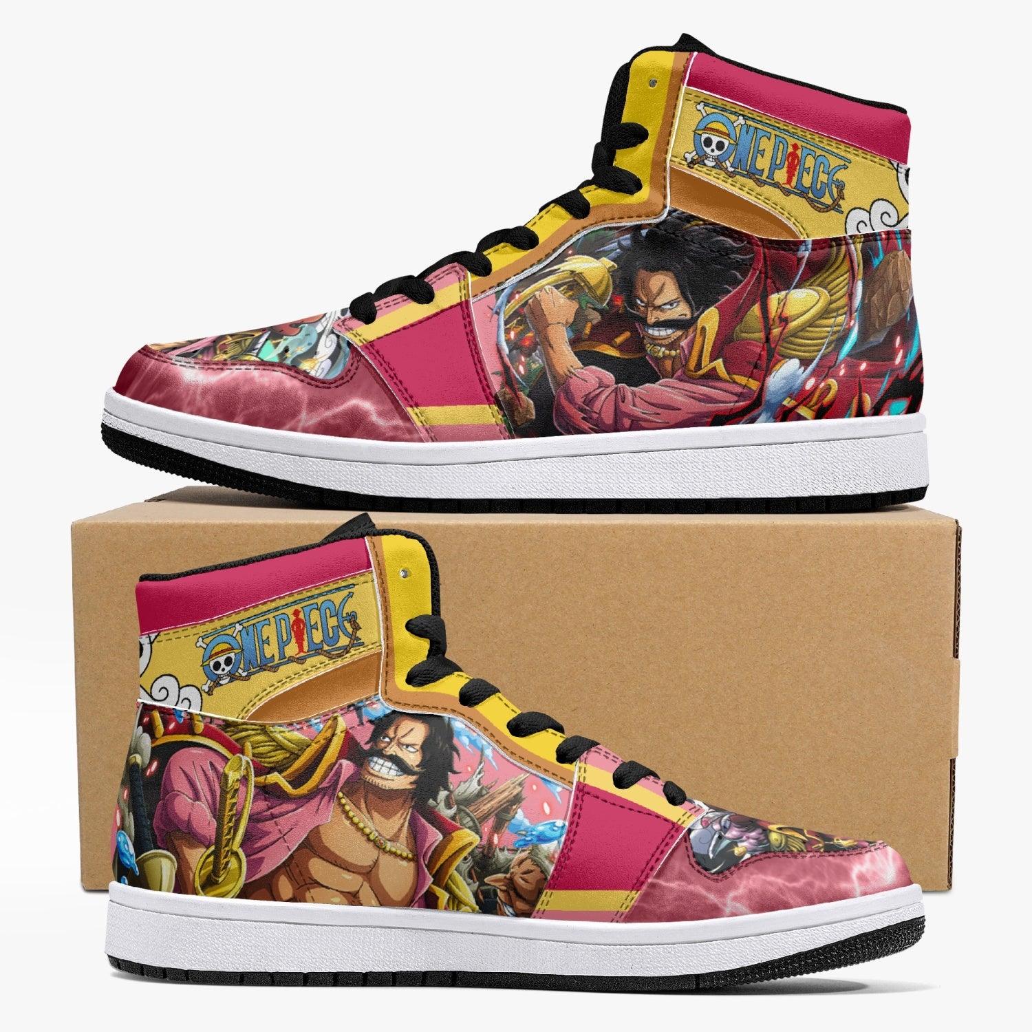 Gol D. Roger One Piece Custom Sneaker Mid 1 Basketball Shoes - Otaku Hall
