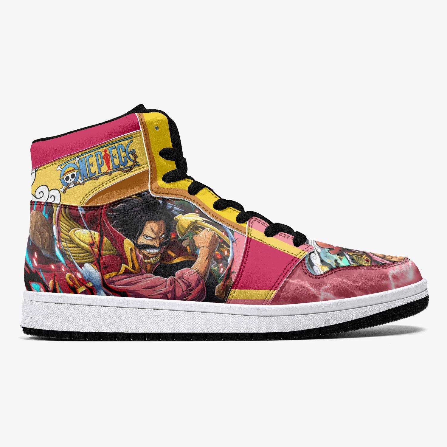 Alternative view of Gol D. Roger One Piece Custom Sneaker Mid 1 Basketball Shoes - Otaku Hall
