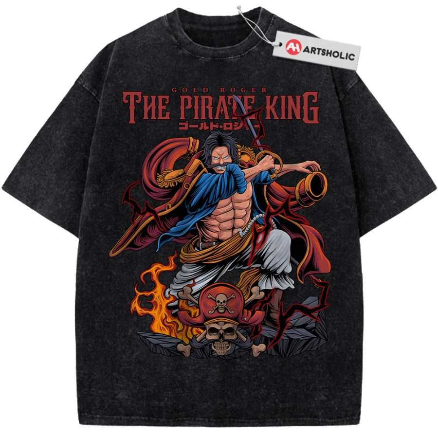 Alternative view of Gol D Roger Shirt, One Piece Shirt, Anime Shirt, Vintage Tee