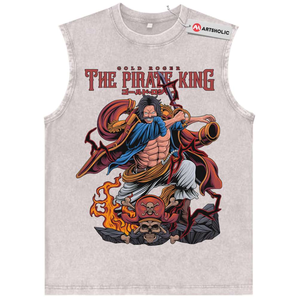 Alternative view of Gol D Roger Tank Top, One Piece Tank Top, Anime Tank Top, Vintage Tank Top