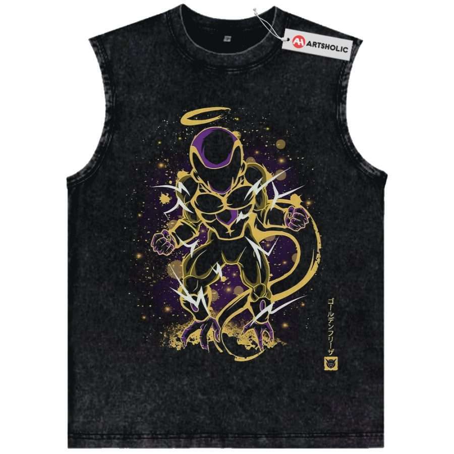 Alternative view of Golden Frieza Tank Top, Dragon Ball Tank Top, Anime Tank Top, Vintage Tank Top