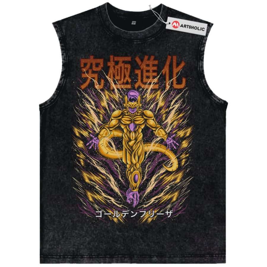 Alternative view of Golden Frieza Tank Top, Dragon Ball Tank Top, Anime Tank Top, Vintage Tank Top