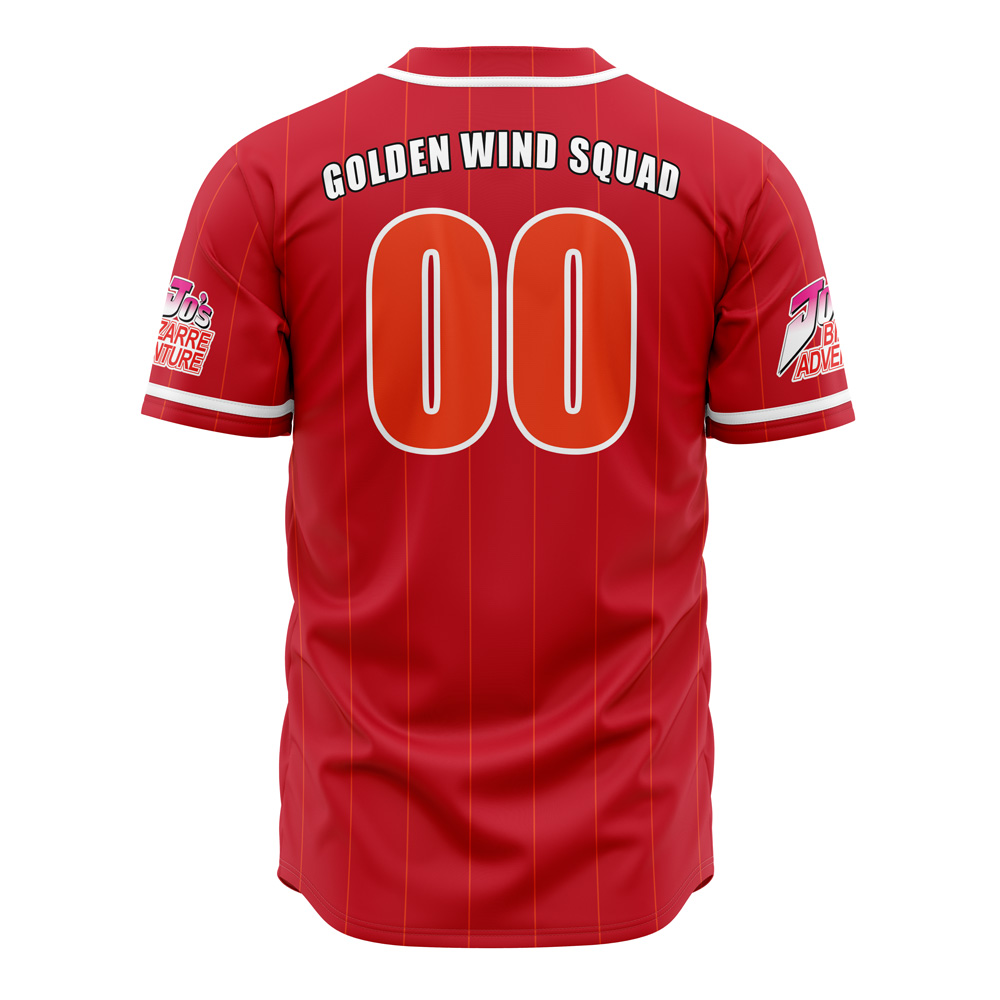 Alternative view of Golden Wind Squad Jojo’s Bizarre Adventure Baseball Jersey