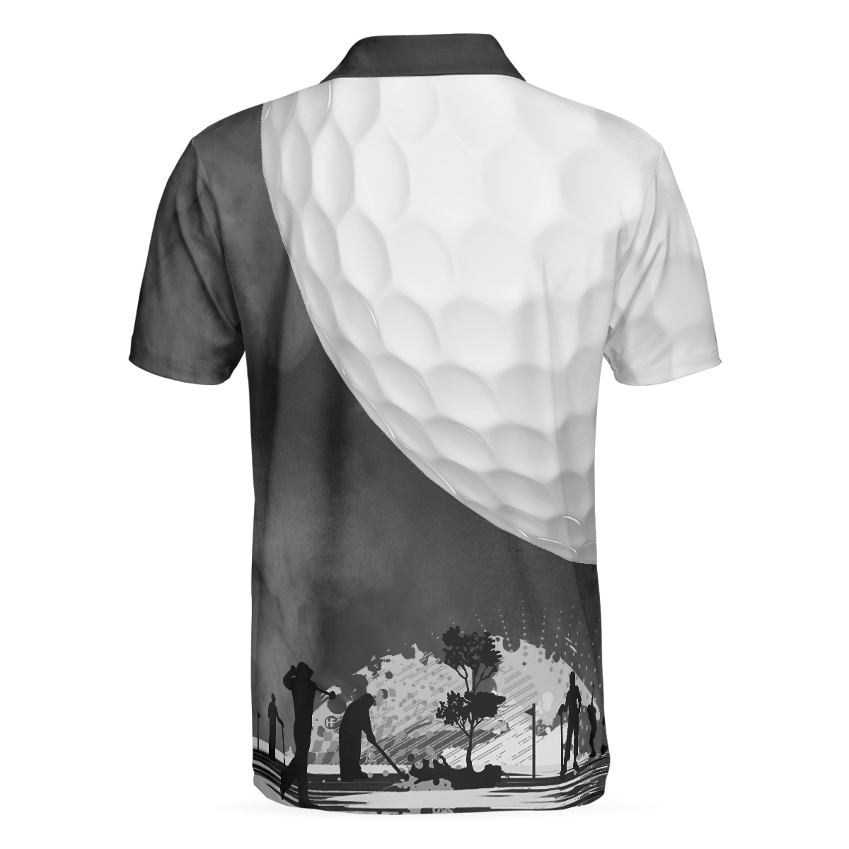 Alternative view of Golf Ball And Smoke Background Golf Polo Shirt, Smoke Golf Player Polo Shirt, Best Golf Shirt For Men