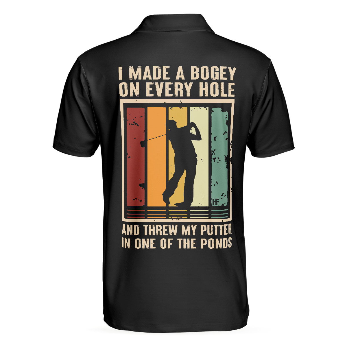Alternative view of Golf Best Dad By Par Polo Shirt, Black Golf Shirt With Sayings, Best Golf Gift Idea For Dad