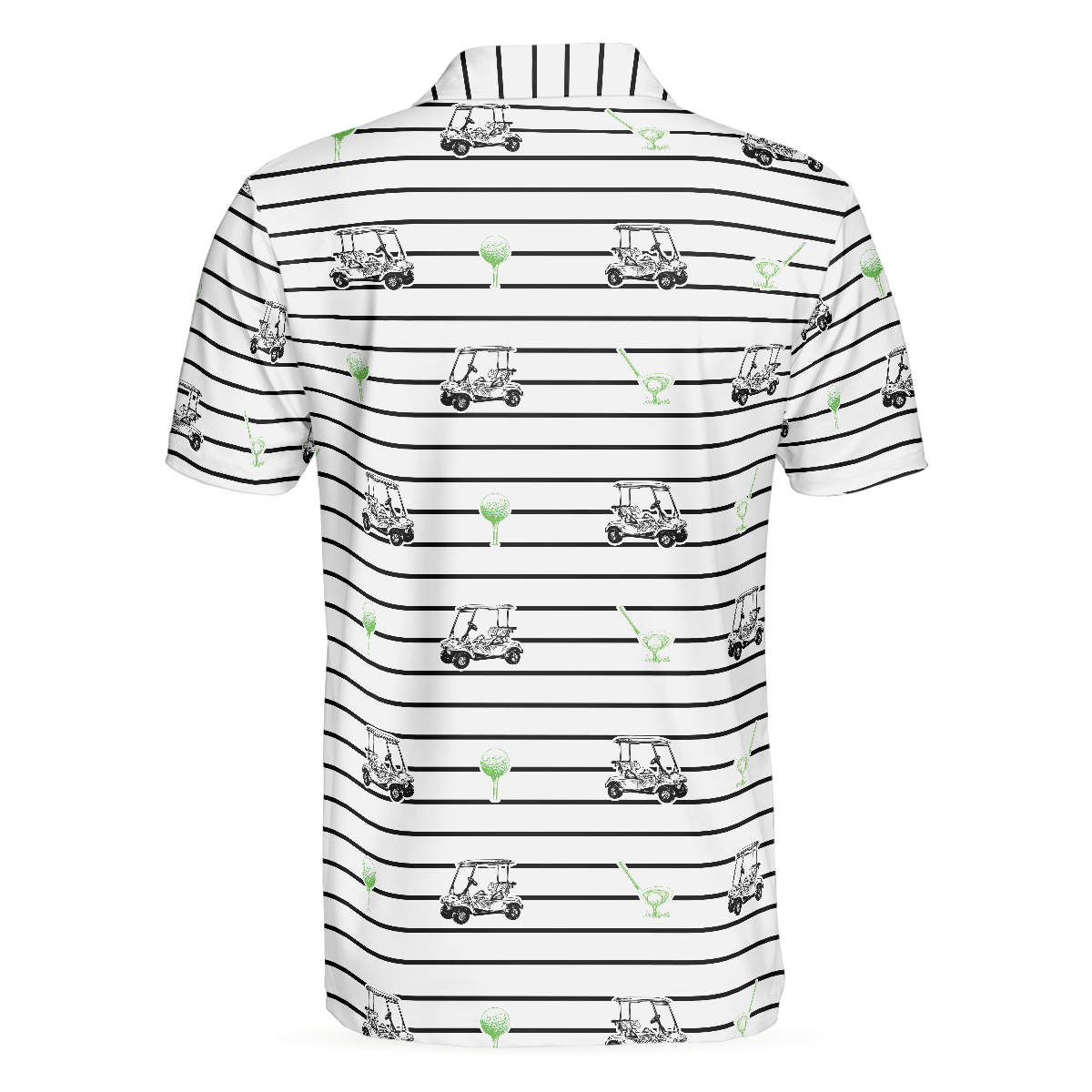 Alternative view of Golf Equipment Stripe Line Polo Shirt, Black And White Golfing Polo Shirt, Best Golf Shirt For Men
