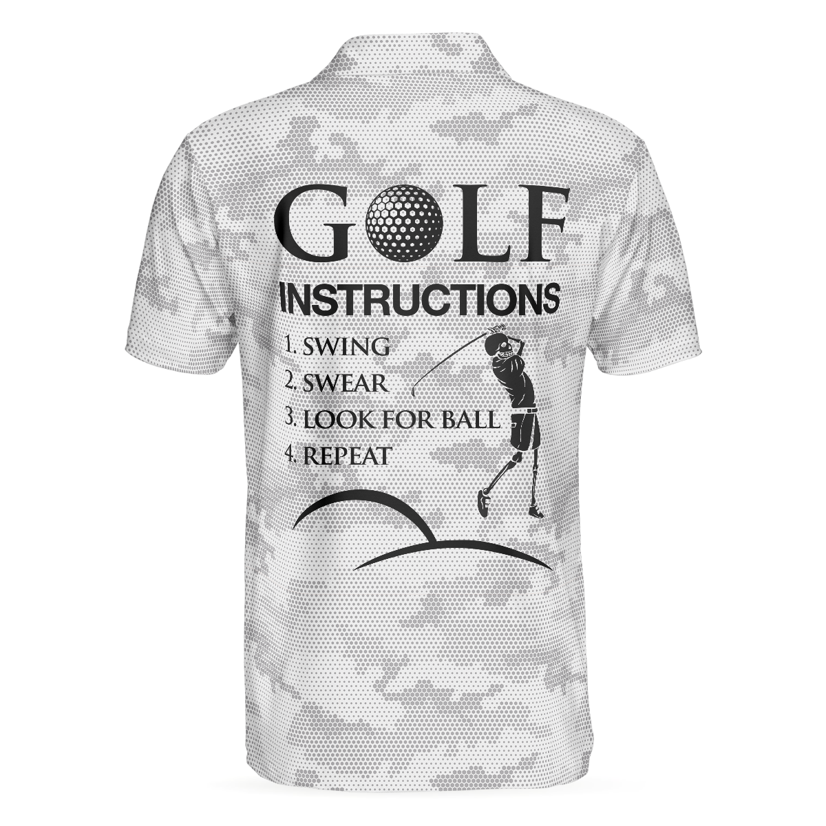 Alternative view of Golf Instructions Triangle And Camouflage Pattern Polo Shirt