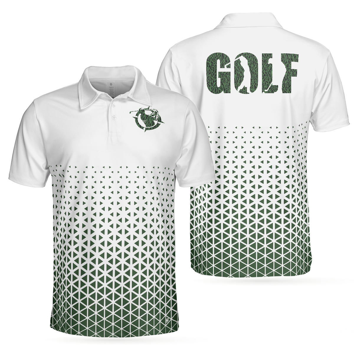 Golf Texture Aluminium Short Sleeve Polo Shirt, Triangle Geometric Polo Shirt, Best Golf Shirt For Men