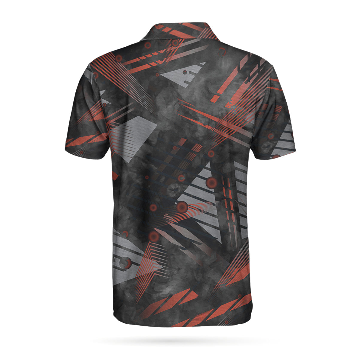 Alternative view of Golfers On Art Pattern Polo Shirt, Smoke Digital Theme Polo Shirt, Best Golf Shirt For Men