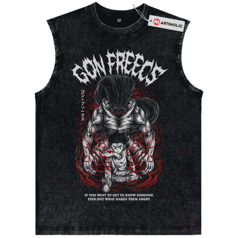 Alternative view of Gon Freecss Tank Top, Hunter x Hunter Tank Top, HxH Tank Top, Anime Tank Top, Vintage Tank Top
