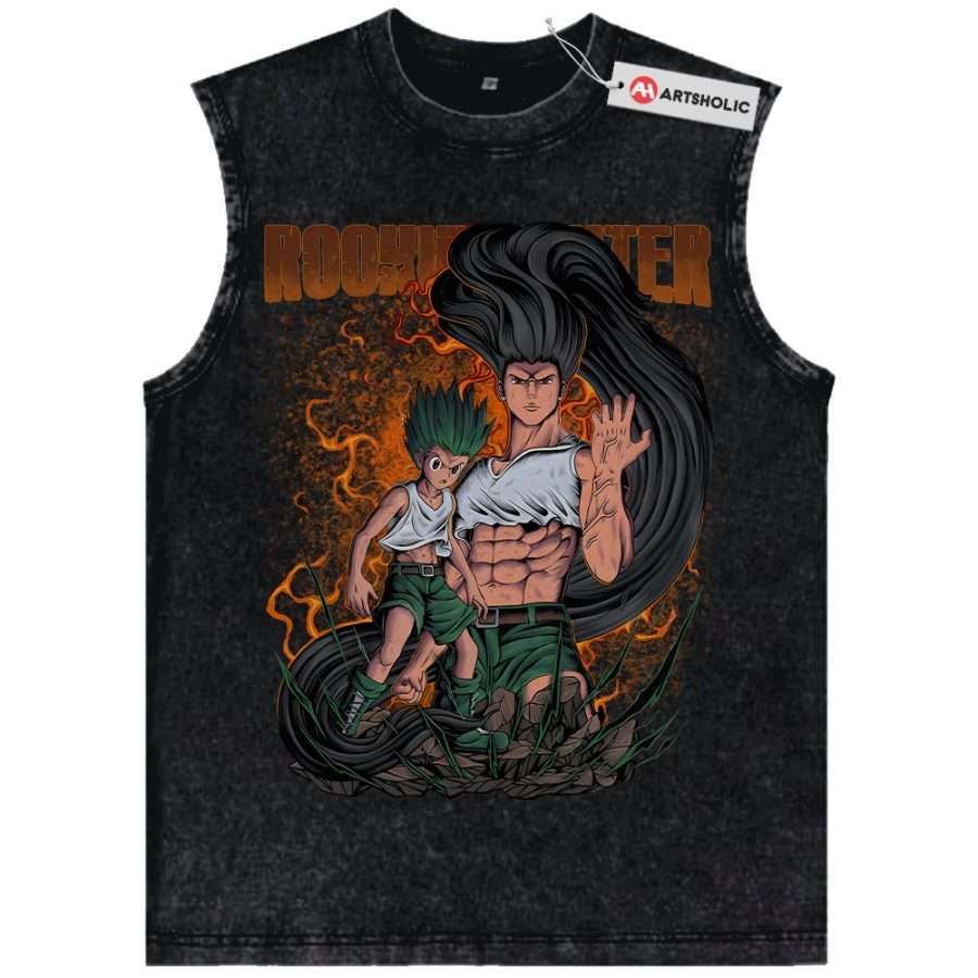Alternative view of Gon Freecss Tank Top, Hunter x Hunter Tank Top, HxH Tank Top, Anime Tank Top, Vintage Tank Top