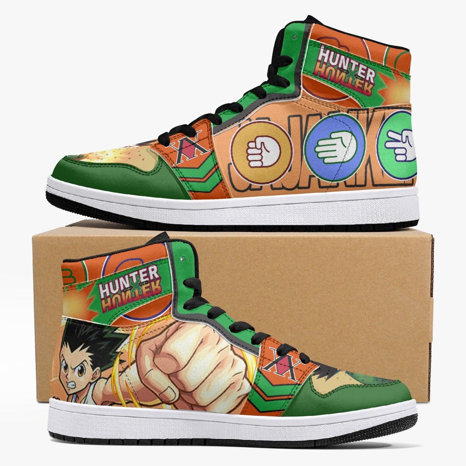 Gon Jajanken Hunter X Hunter Custom Sneaker Mid 1 Basketball Shoes - Otaku Hall