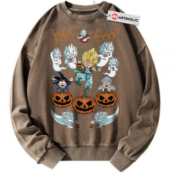 Alternative view of Gotenks Halloween Sweatshirt, Trunks Sweatshirt, Son Goten Sweatshirt, Dragon Ball Sweatshirt, DBZ Sweatshirt, Anime Sweatshirt, Vintage Sweatshirt