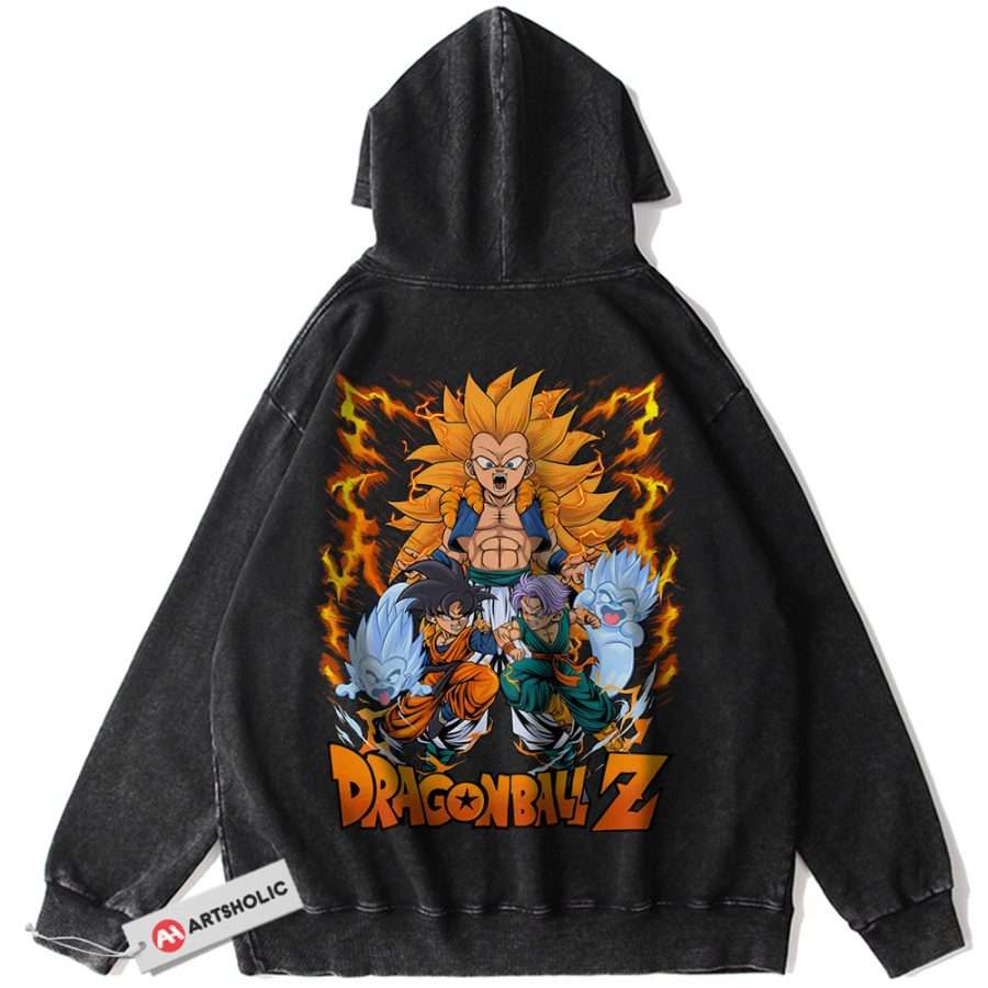 Alternative view of Gotenks Hoodie, Dragon Ball Z Hoodie, DBZ Hoodie, Anime Hoodie, Vintage Hoodie