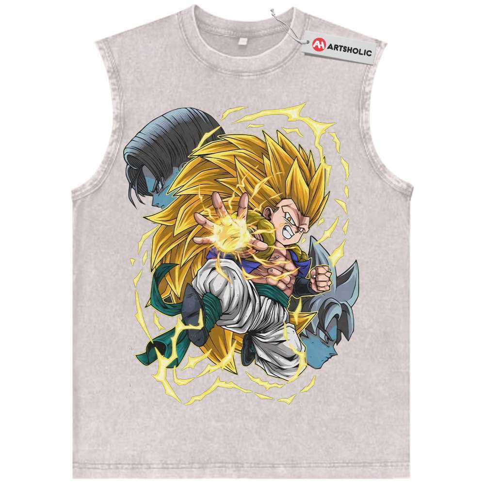 Alternative view of Gotenks Tank Top, Dragon Ball Tank Top, Anime Tank Top, Vintage Tank Top