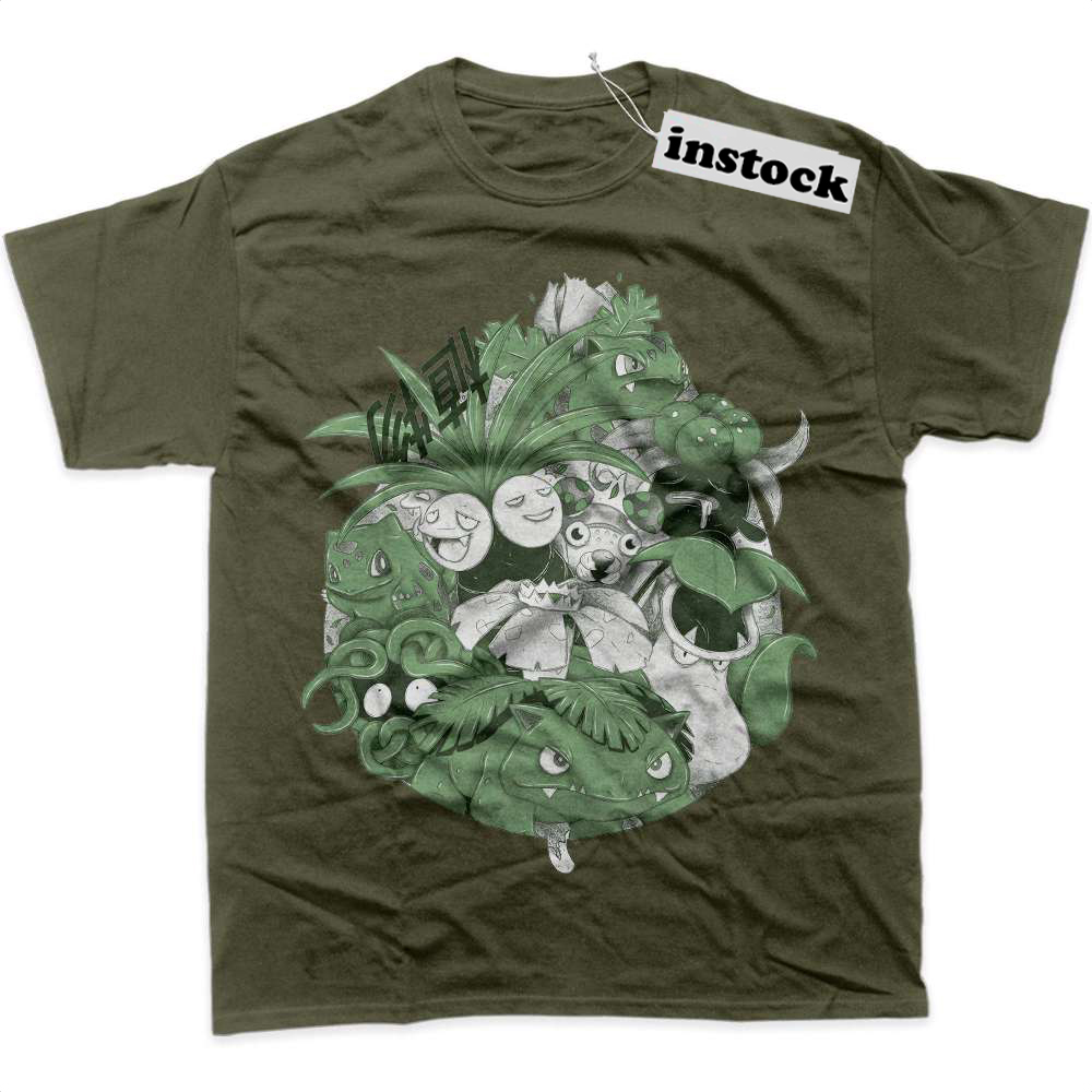 Grass Class Pokemon Shirt, Anime Shirt, Graphic T-Shirt