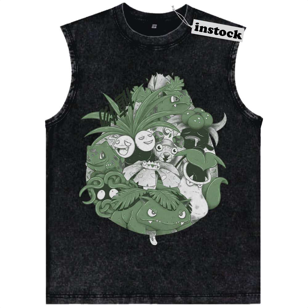 Grass Class Pokemon Tank Top, Anime Tank Top, Vintage Tank Top