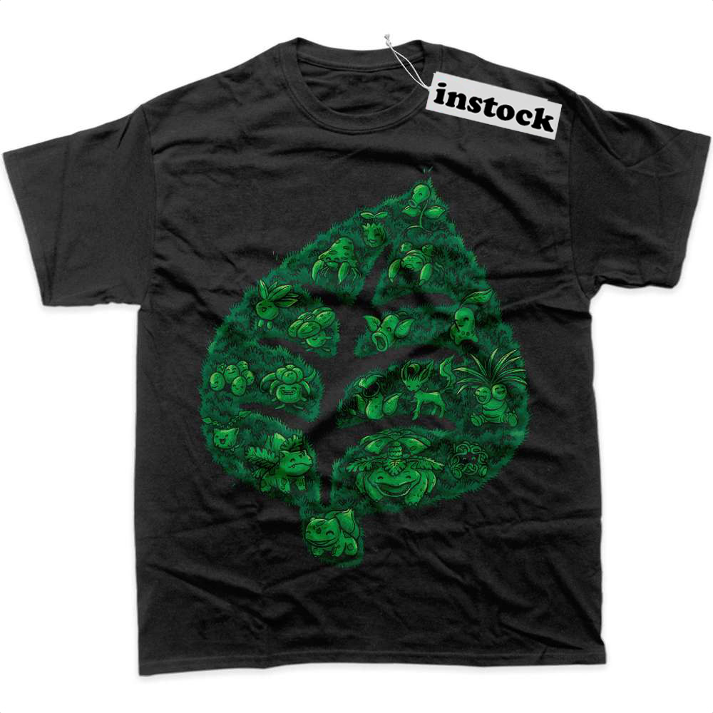 Grass-Type Pokemon Shirt, Anime Shirt, Graphic T-Shirt
