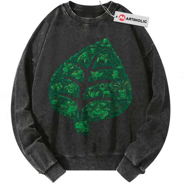 Grass-Type Pokemon Sweatshirt, Anime Sweatshirt, Vintage Sweatshirt