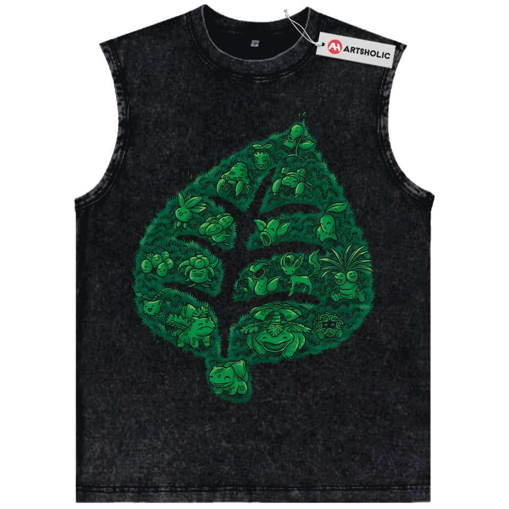 Grass-Type Pokemon Tank Top, Anime Tank Top, Vintage Tank Top