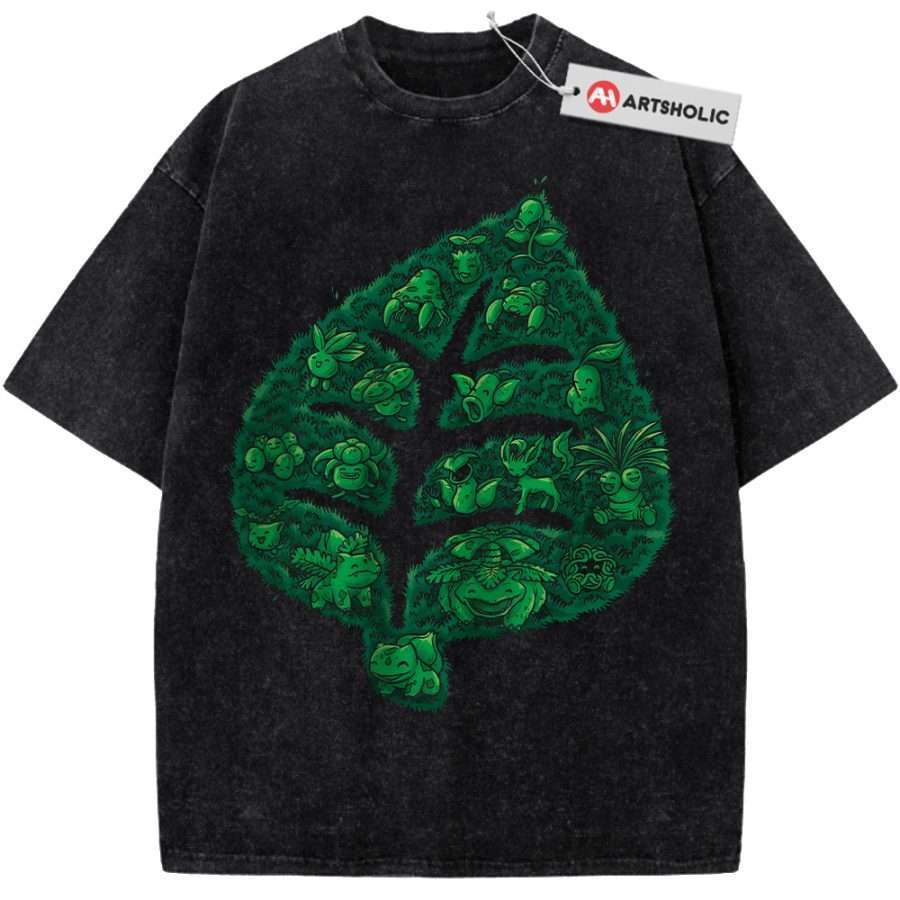 Alternative view of Grass-Type Shirt, Pokemon shirt, Anime Shirt, Vintage T-Shirt