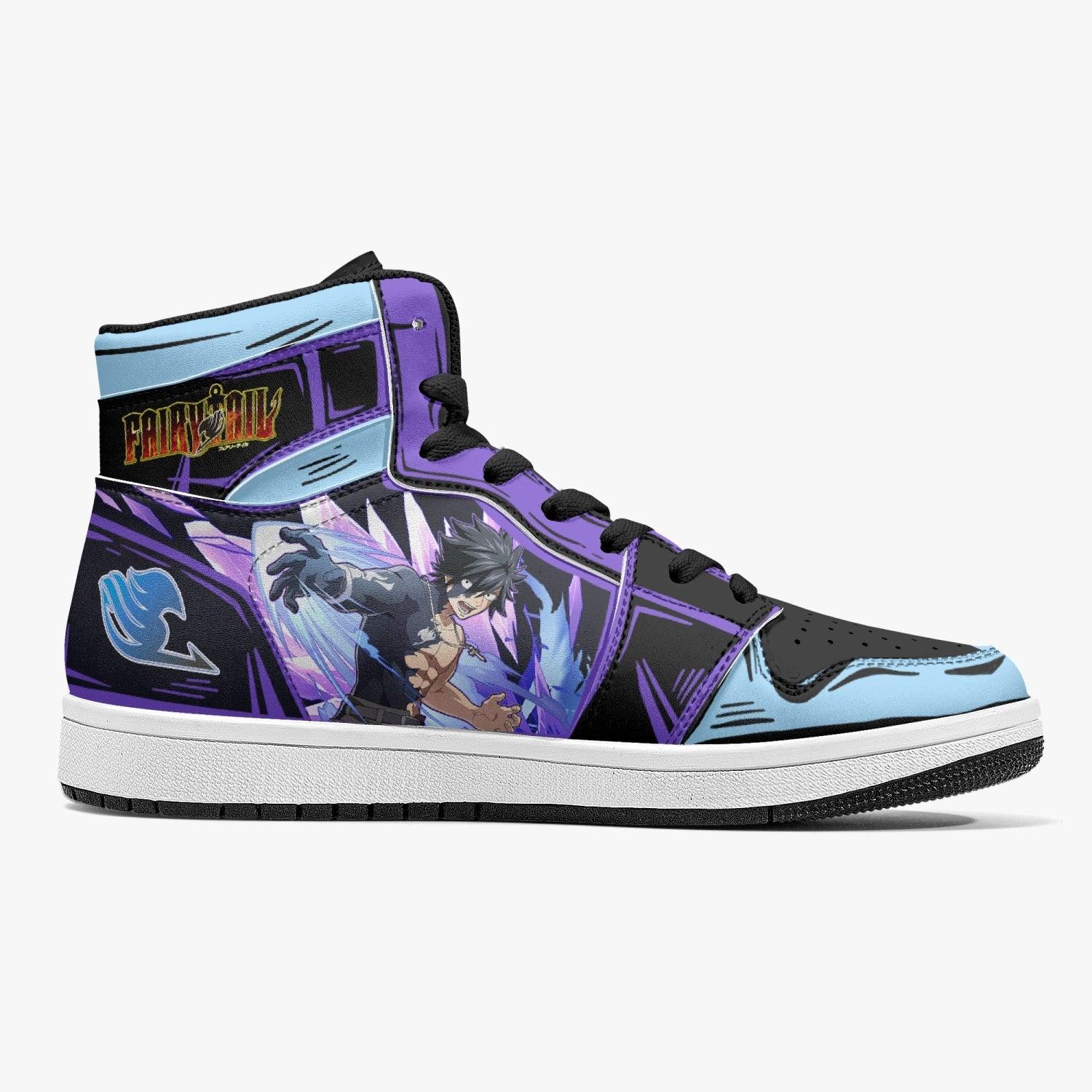 Alternative view of Gray Fullbuster Fairy Tail Custom Sneaker Mid 1 Basketball Shoes - Otaku Hall