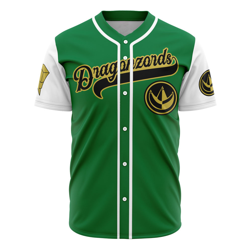 Green Dragonzords Tommy Oliver Power Rangers Custom Baseball Jersey - Otaku Hall