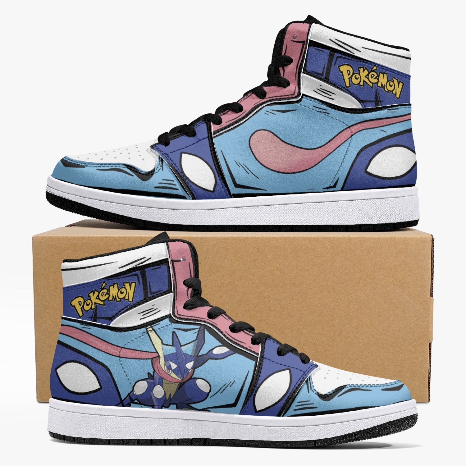 Greninja Pokemon Custom Sneaker Mid 1 Basketball Shoes - Otaku Hall