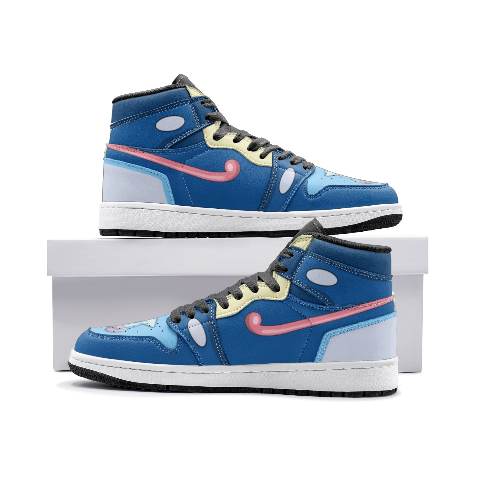 Greninja Pokemon V2 Custom Sneaker Mid 1 Basketball Shoes - Otaku Hall