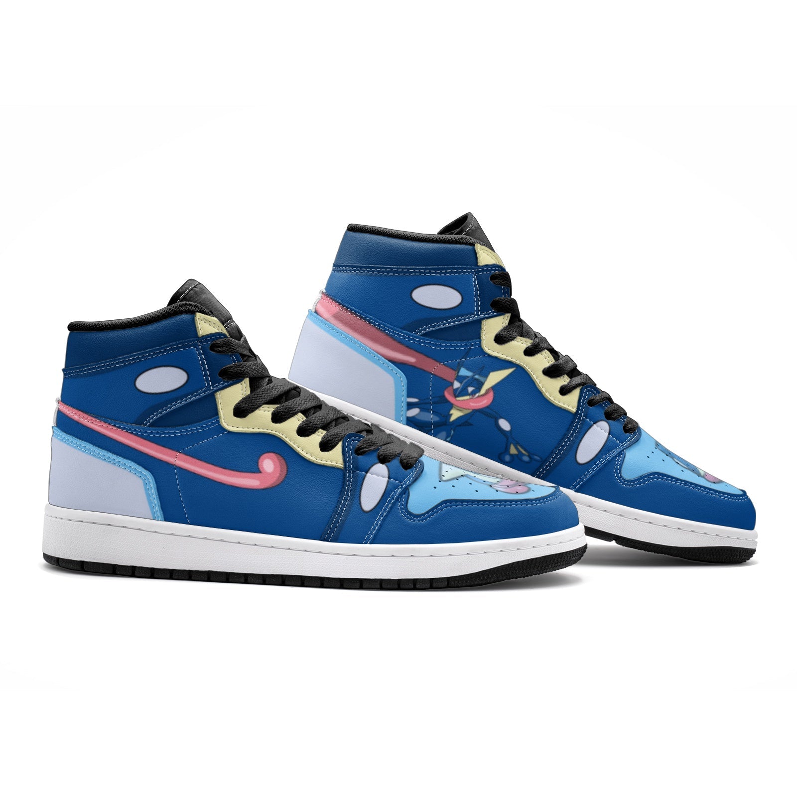 Alternative view of Greninja Pokemon V2 Custom Sneaker Mid 1 Basketball Shoes - Otaku Hall