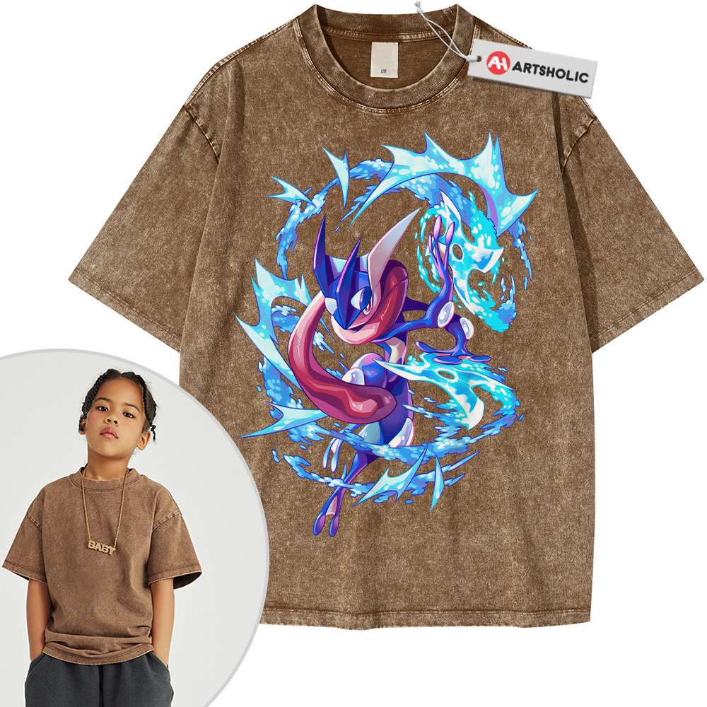 Greninja Shirt For Kids, Pokemon Shirt For Kids, Anime Shirt For Kids, Vintage T-Shirt For Kids - Image 3