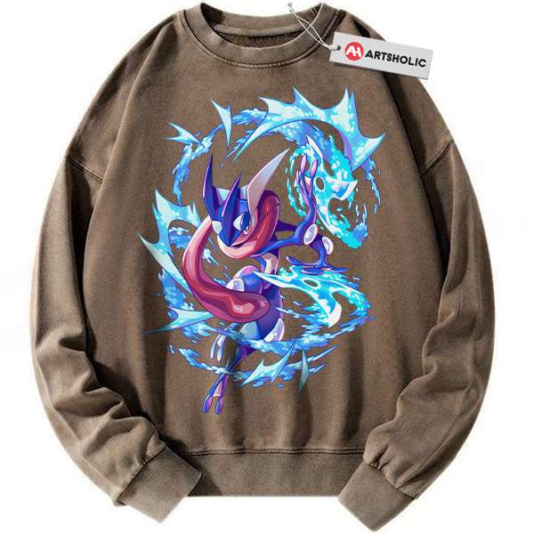 Alternative view of Greninja Sweatshirt, Pokemon Sweatshirt, Anime Sweatshirt, Vintage Sweater