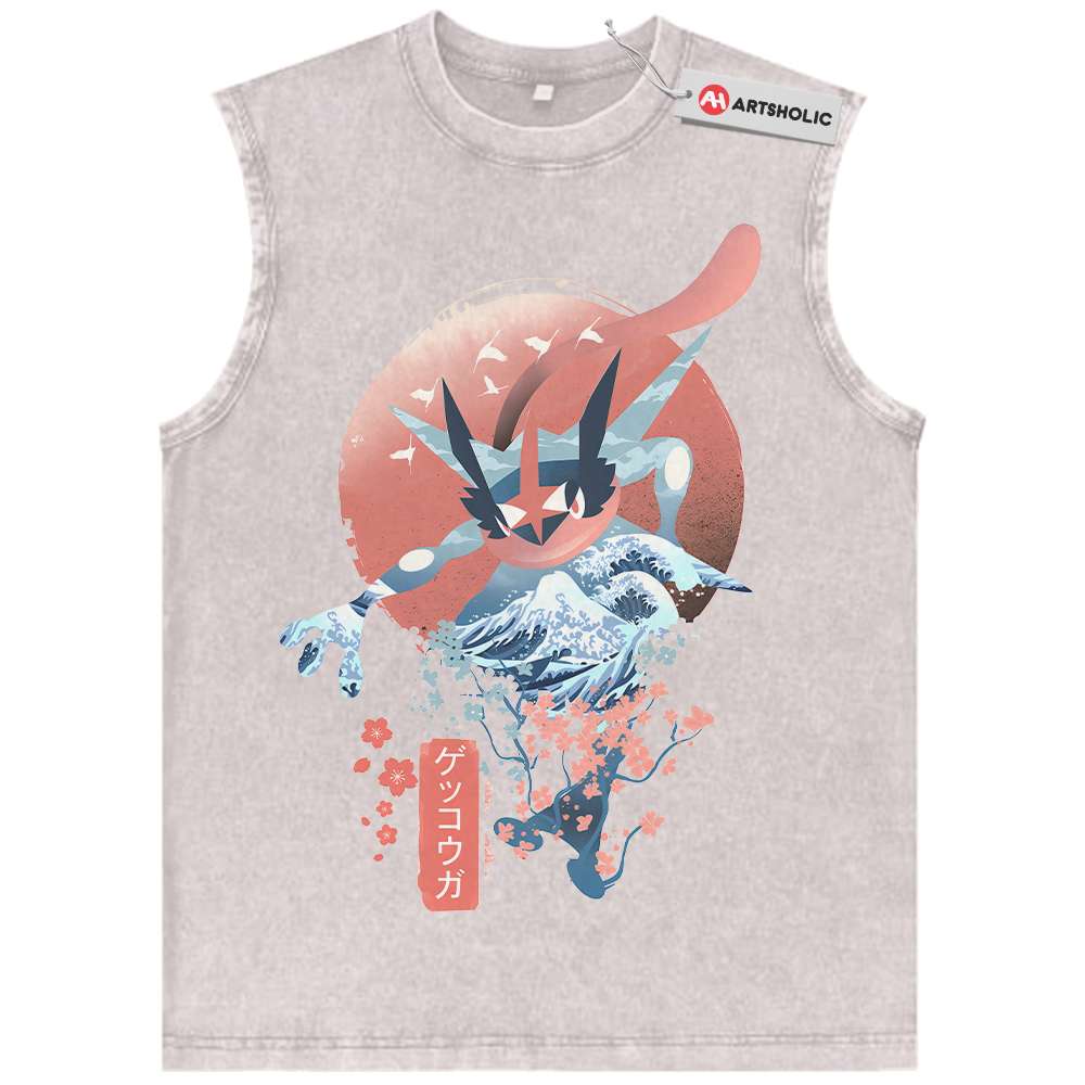 Alternative view of Greninja Tank Top, Pokemon Tank Top, Anime Tank Top, Vintage Tank Top