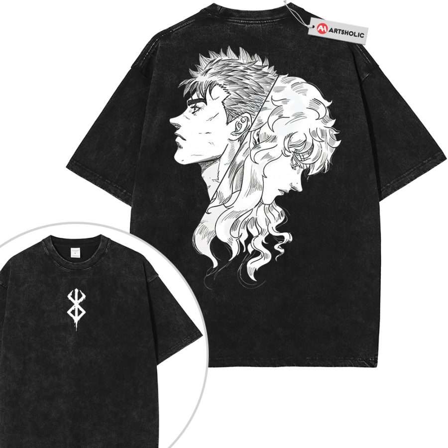 Alternative view of Griffith Shirt, Guts Shirt, Berserk Shirt, Anime Shirt, Vintage T-Shirt 2-Sided