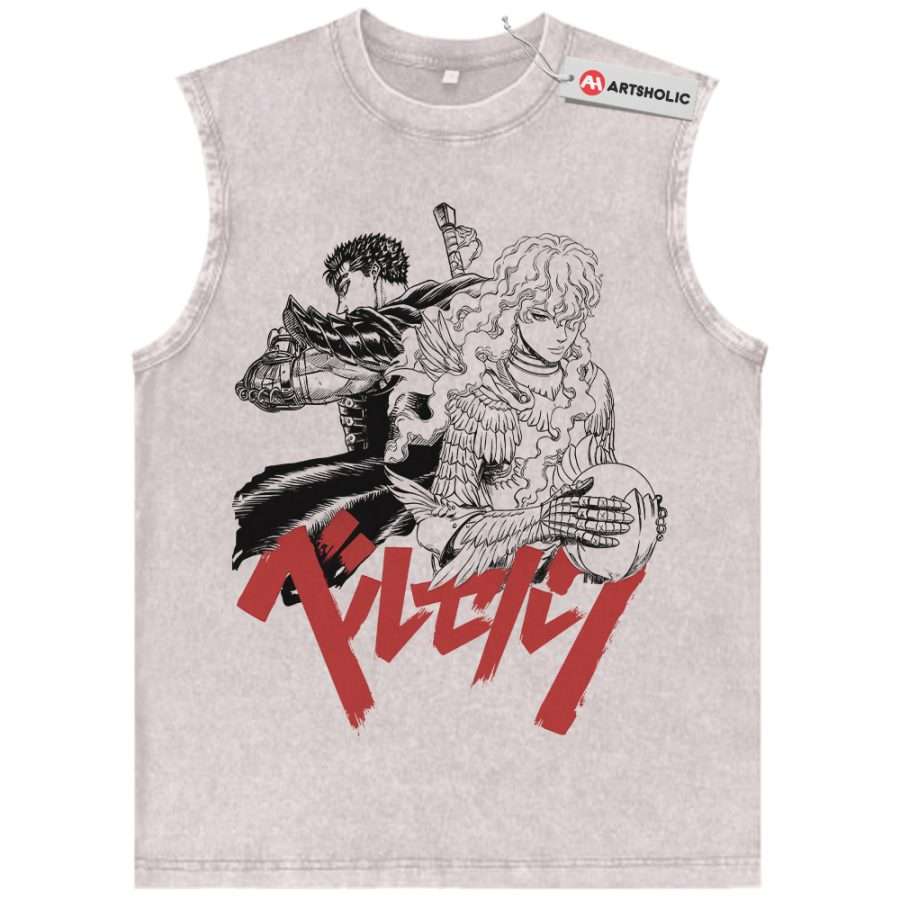 Alternative view of Griffith vs Guts Tank Top, Berserk Tank Top, Anime Tank Top, Vintage Tank Top