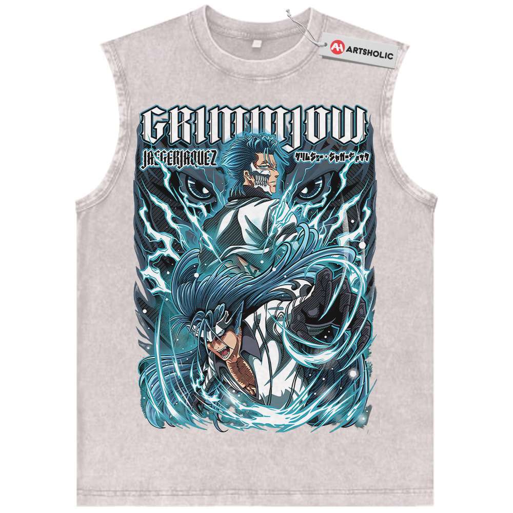Alternative view of Grimmjow Jaegerjaquez Tank Top, Bleach Tank Top, Anime Tank Top, Vintage Tank Top