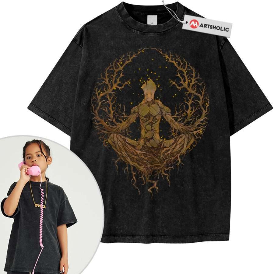 Alternative view of Groot Shirt For Kids, Marvel Comics Shirt For Kids, Vintage T-Shirt For Kids