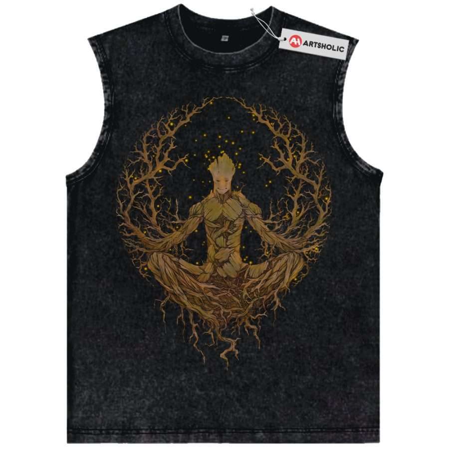 Alternative view of Groot Tank Top, Marvel Comics Tank Top, Vintage Tank Top