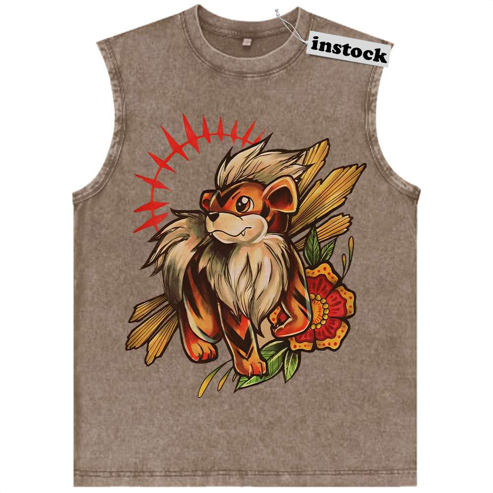 Growlithe Tank Top, Pokemon Tank Top,Anime Tank Top, Vintage Tank Top