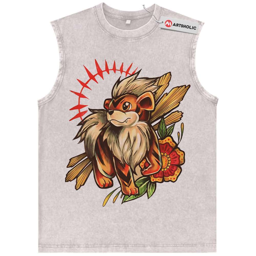 Alternative view of Growlithe Tank Top, Pokemon Tank Top,Anime Tank Top, Vintage Tank Top