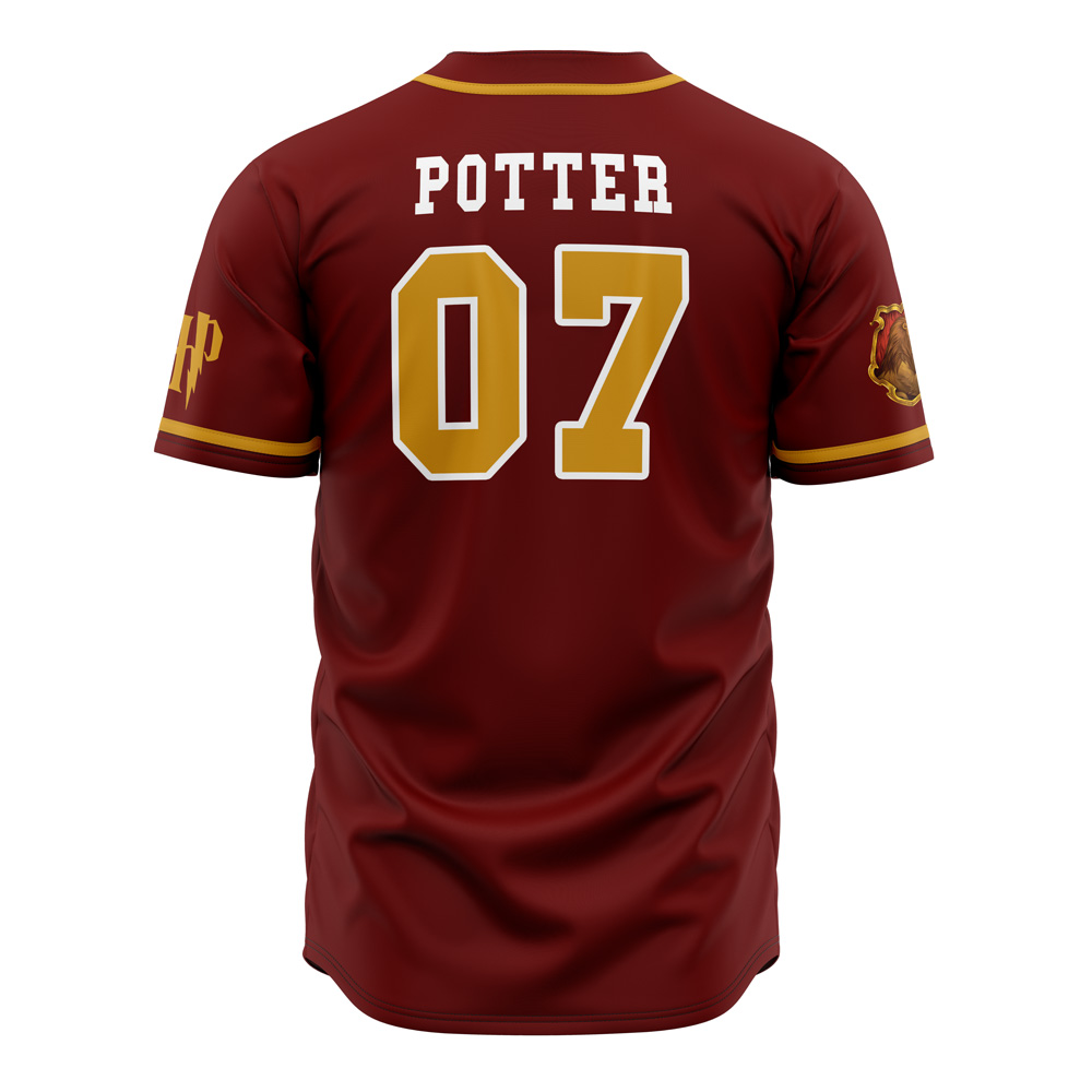 Alternative view of Gryffindor House Harry Potter Custom Baseball Jersey - Otaku Hall