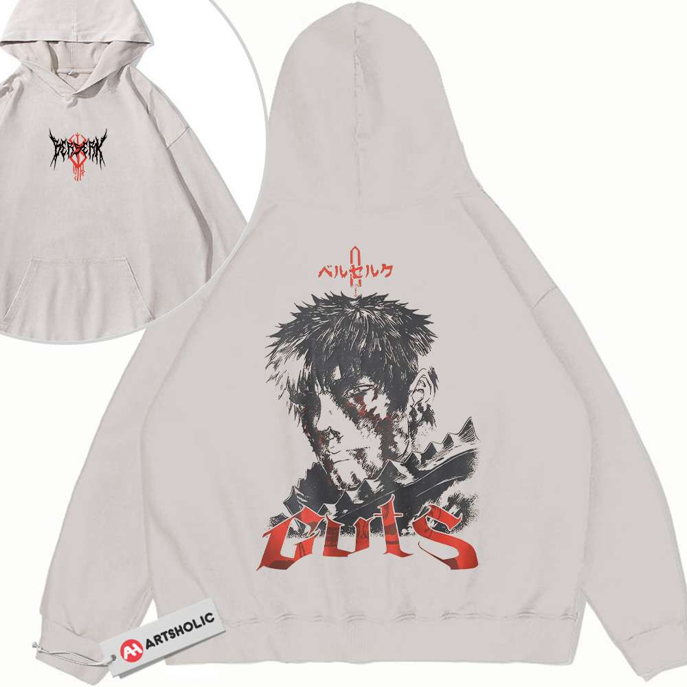 Guts Hoodie, Berserk Hoodie, Anime Hoodie, Vintage Hoodie 2-Sided