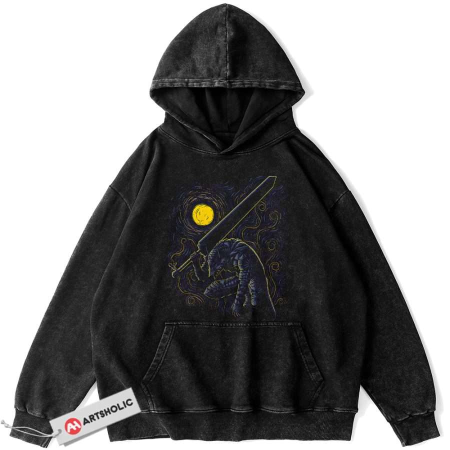 Alternative view of Guts Hoodie, Berserk Hoodie, Anime Hoodie, Vintage Hoodie