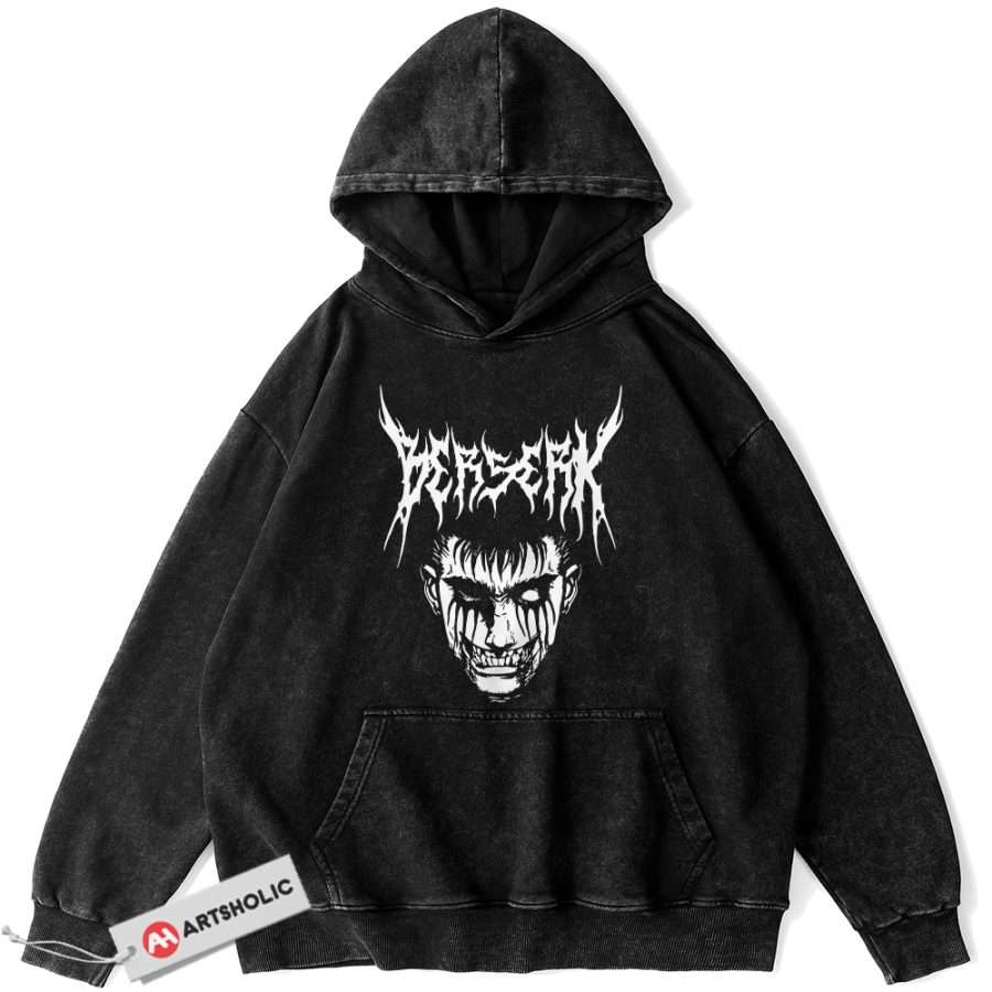 Alternative view of Guts Hoodie, Berserk Hoodie, Anime Hoodie, Vintage Hoodie