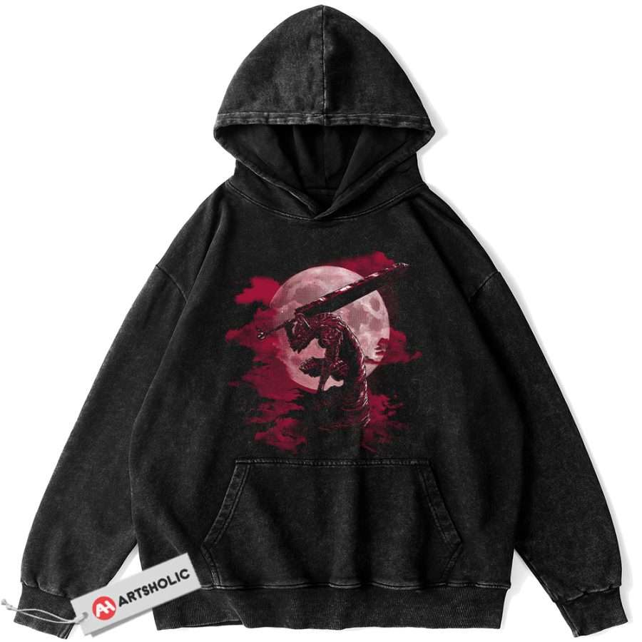 Alternative view of Guts Hoodie, Berserk Hoodie, Anime Hoodie, Vintage Hoodie