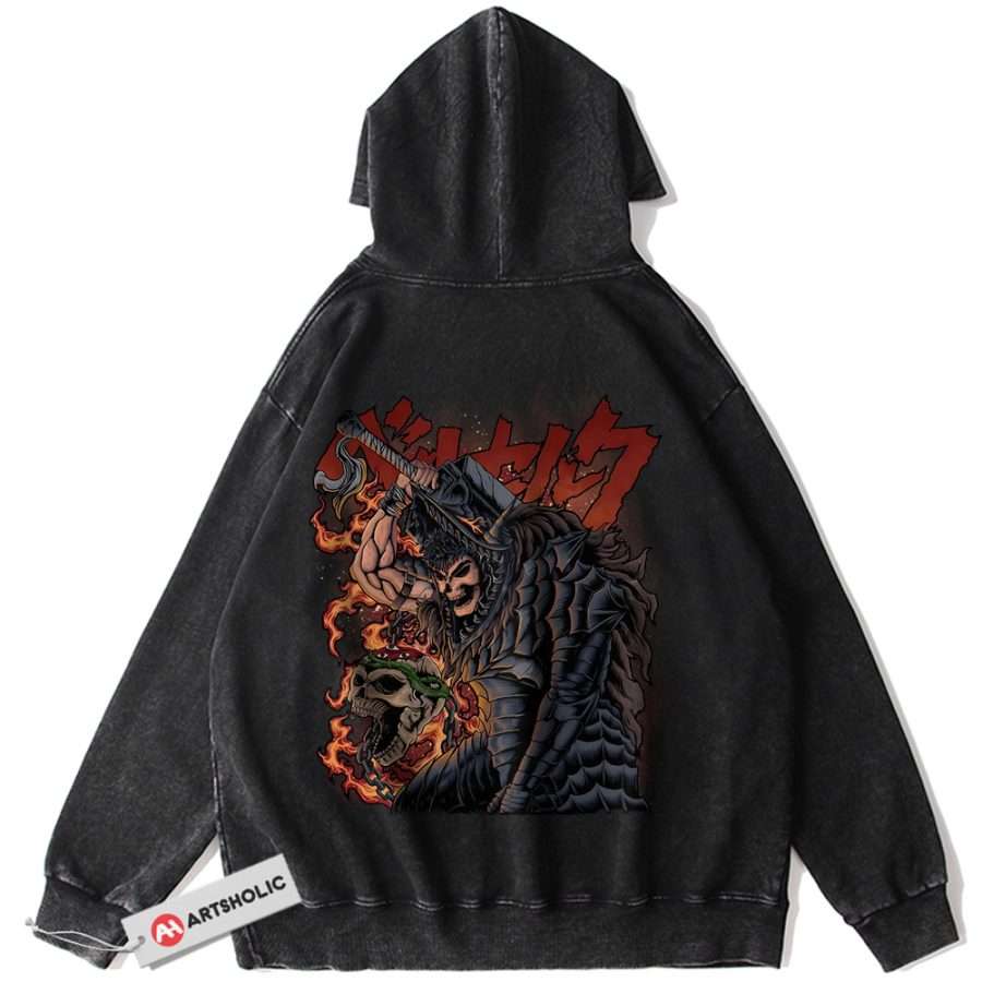 Alternative view of Guts Hoodie, Berserk Hoodie, Anime Hoodie, Vintage Hoodie