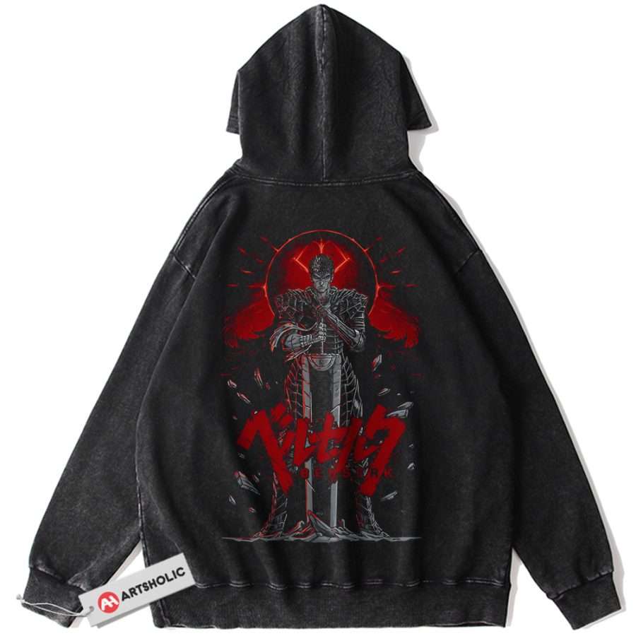 Alternative view of Guts Hoodie, Berserk Hoodie, Anime Hoodie, Vintage Hoodie