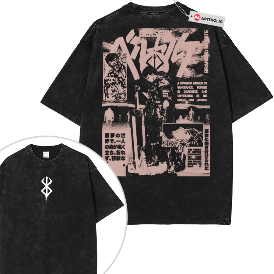 Alternative view of Guts Shirt, Berserk Shirt, Anime Shirt, Vintage T-Shirt 2-Sided