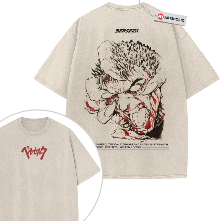Alternative view of Guts Shirt, Berserk Shirt, Anime Shirt, Vintage T-Shirt 2-Sided