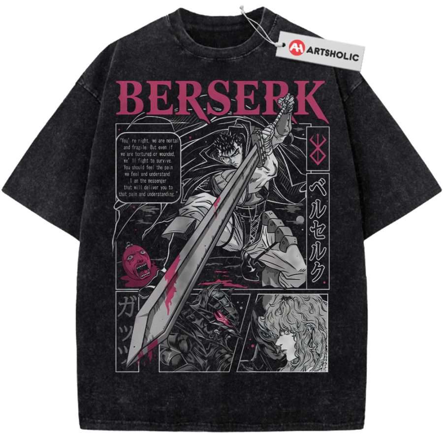Alternative view of Guts Shirt, Berserk Shirt, Anime Shirt, Vintage T-Shirt